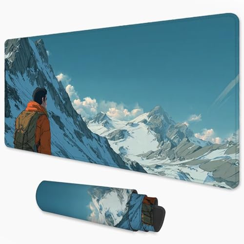 Alfombrilla Ratón Montaña Mouse Pad 1000x400 mm, Grande Alfombrilla Gaming Hombre con Superficie Especial Que Mejora la Velocidad y la precisión, Mousepad Impermeable para Gamers, PC y Portátil 3Y-452