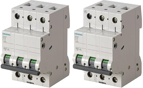 Siemens 5SL63166 Leitungsschutzschalter 6kA B16 3P in 3TE 400V, MCB, Sicherungsautomat (Packung mit 2)