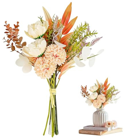 Ufdeoton Fiori artificiali, bouquet con ortensie e fiori di seta, decorazione per casa, matrimonio, giardino, festival