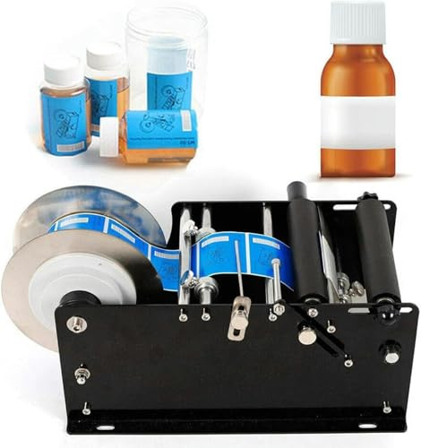 Bottle Labeling Machine, Semi-Automatic Applicator for 15-120mm Round Bottles, Adjustable Labeling Device for Efficient Product Packaging