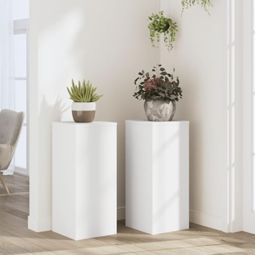 Runheo Soporte para plantas (2 unidades, material de madera, 30 x 30 x 70 cm, resistente escalera para flores con superficie estable, ideal como estantería para plantas, banco de flores, taburete para