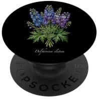 Delphinium pianta illustrazione Delphinium elatum PopSockets PopGrip Adesivo