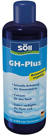 Söll 81295 GH-Plus, 500 ml - Wasseraufbereiter zur Erhöhung des GH-Werts, Pflegemittel zur schnellen Optimierung der Gesamthärte des Wassers im Gartenteich, Fischteich