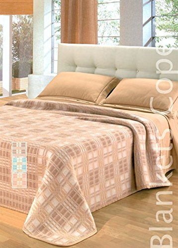 Casatessile Scotland Coperta Misto Lana 1 Piazza e Mezza 180x220 cm. Coperta Made in Italy 400 gr/mq. - Azzurro