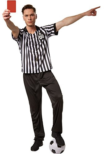 dressforfun® Schiedsrichter Kostüm Herren Zweiteilig - Schwarz-Weiß Gestreift - Referee Outfit, Schiri Kostüm, Karneval, Fasching, Halloween, Party, Verkleidung, Sportschiedsrichter