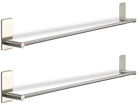 SOTECH 2 x Hakenleiste TALIDA 735 mm Stangen-Ø 12 mm Edelstahl | selbstklebend mit 3M Klebepad inkl. 3 S-Haken für Küche und Bad Relingset von