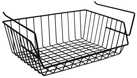 MSV Hängekorb aus Metall - 40x27x14cm - Schwarz - Aufbewahrungs-Korb für Küchenschränke Kleiderschränke Regale Unterbauschrank Unterbau-Regal, MS4658