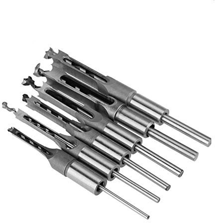 Vogueing Tool - Juego de sierra de perforación cuadrada con brocas para madera y cincel de perforación con broca helicoidal