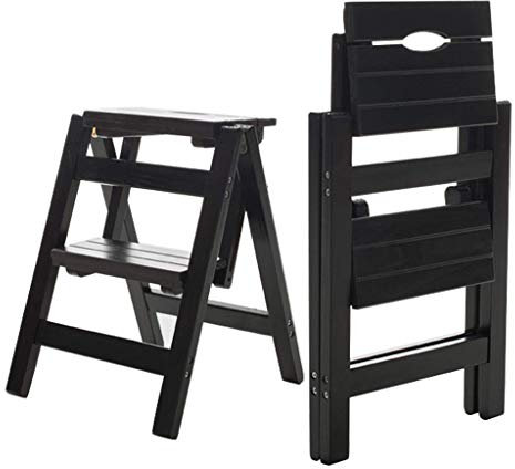 MTYLX Marchepied, 2 En 1 Pliant Portable Léger Multifunctionalfolding Marchepied, Escabeaux Ladder Chaise Épaissie Bibliothèque D'Escalier En Bois Stoolpine Échelle Pour La Maison, Bibliothèque Et Of