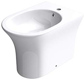 doporro WC Bidet a Terra in Ceramica Superficie Antisporco S-Düren304 Bianco