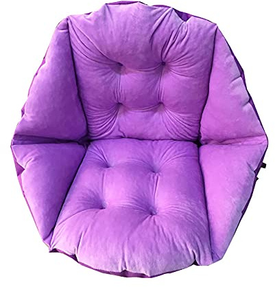 ZYBCQL Verdicken Stuhlkissen Mit Bänder,Plüsch Sitzauflage Mit Rückenlehne,Non Slip Stuhlauflage Für Support Taille Rückenlehne Home Office Stuhl-Lila 48x52cm(19x20 inch)