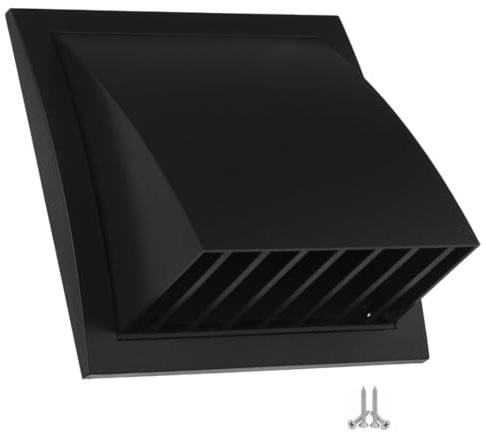 190x190mm / Ø 125mm Anthracite Grille D'aération avec Clapet Anti-retour - Grill de Ventilation en ABS Plastique - Protège la Façade et Empêche l'entrée D'air Froid