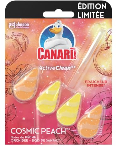 Canard WC Active Clean Edition Limitée Tropical Summer™ - Bloc pour les toilettes - Fraîcheur Intense et Mousse Nettoyante à Chaque Chasse - Jusqu'à 3 Semaines d'Efficacité - 1 Bloc WC