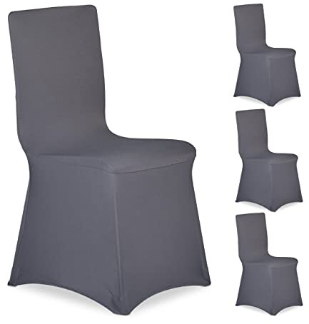 Relaxdays Stuhlhussen, 20er Set, anthrazit | Bankettstuhl Dekoration, Empfang und Feier