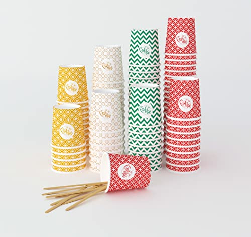 4 Oz,1000 Multicolore Espresso Gobelets en Carton avec Agitateurs en Bois,Écologique et Jetables,Résistant à la Chaleur,Carton de Qualité,Idéal pour Toutes Les Boissons Chaudes ;Café,Thé,Chocolat etc.