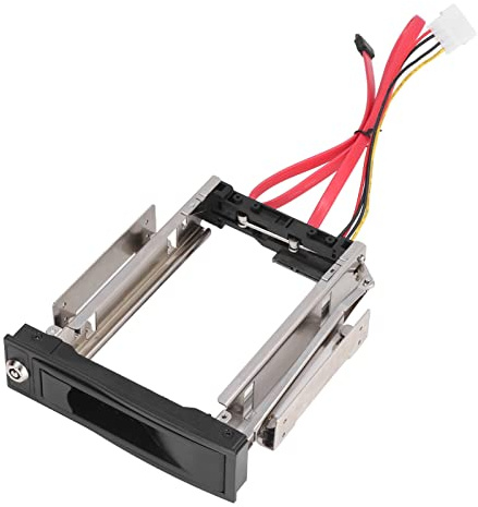 Rack de Disco Duro Sata 5.25, Adaptador Interno de Disco Duro Sata Soporte de Acero Inoxidable Sata II Hot Swap 3Gbps 5.25 Rack Móvil sin Bandeja para Disco Duro de 3,5 Pulgadas