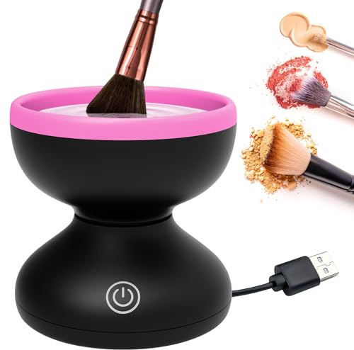 Alljia Make-up-Pinsel-Reiniger-Maschine Pro, 8,9 cm, Silikon, Schwarz, Pinselreiniger, Make-up-Pinsel-Reiniger