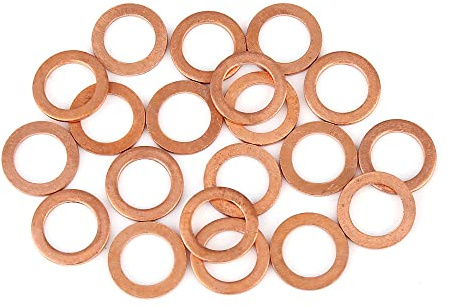 A ABSOPRO Rame Rondella 12 x 18 x 1.5mm Piatto Sigillante Guarnizione anellos (Set di 20)