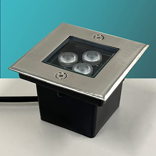 KEKSIS Foco Empotrable Al Aire Libre LED Luz Subterránea Impermeable IP66 Lámpara Empotrable En El Suelo para Jardín, Ruta, Patio, Cubierta, Focos, AC85-265V (Color : Warm White, Size : 3W)
