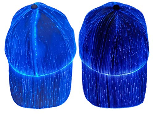 FOLOSAFENAR LED Leuchtkappe mit 7 Farben, Farbblinkende Festival Kappe, Weich und Atmungsaktiv für Party Dekoration und Events