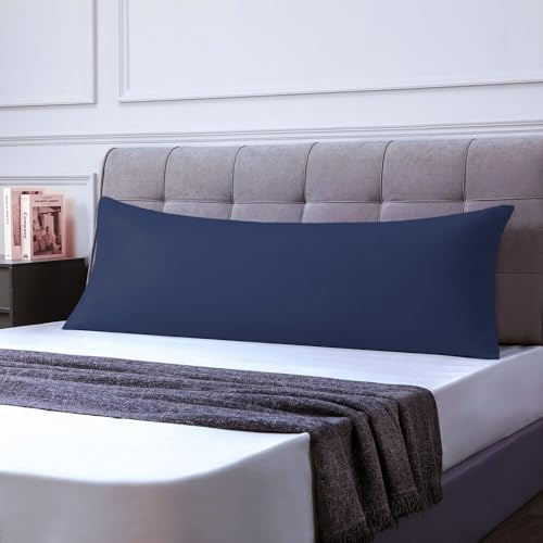 Federe Cuscini Letto Matrimoniale 50x150cm 1 Pcs, Federe Oeko-TEX in Premium Microfibra 110GSM con Invisibile Cerniera, Morbida e Traspirante, Ipoallergenica - Blu