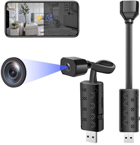 Yadayuki Telecamera Nascosta WiFi, Mini Telecamera Spia WiFi con Rilevamento del Movimento, USB WiFi Telecamera Spia Nascosta piccola telecamera WiFi per la casa/ufficio (BY11)