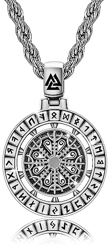 YueYuan Wikinger Halskette 925 Sterling Silber für Herren | Nordischer Anhänger, Geschenk zu Geburtstag, Weihnachten, Vatertag und für Liebhaber der Wikingerkultur