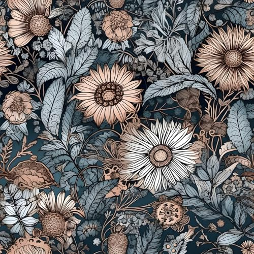 SOEWIOU Colourful Flowers Wallpaper,300 * 44.5cm Waterproof Wallpaper Vinyl Daisy Self Adhesive Contact Paper for Home Bedroom Cabinets and Kitchen Deco