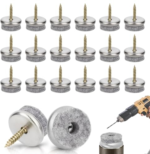 100 Stück Filzgleiter Schrauben 22 mm Rund Stuhlgleiter Filzgleiter Nagel 5,5 mm Dicke Stuhlbeinschoner Möbelpads für Möbel Stühle Laminat Parkett Fliesen(Grau)