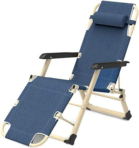 QHFTREX Klappstuhl, klappbarer Garten-Sonnenliege für den Außenbereich, klappbarer Entspannungsstuhl, Sonnenliege, Liegestuhl, Liegestuhl (Farbe: Blau) powerfully