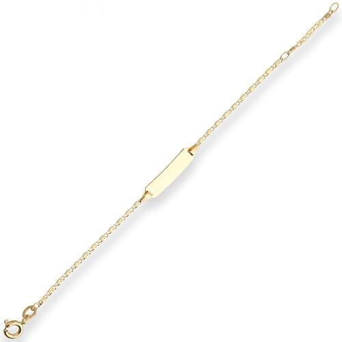 1,7mm Id-Armband S-Panzerkette Armschmuck aus 333 Gold Gelbgold 14cm