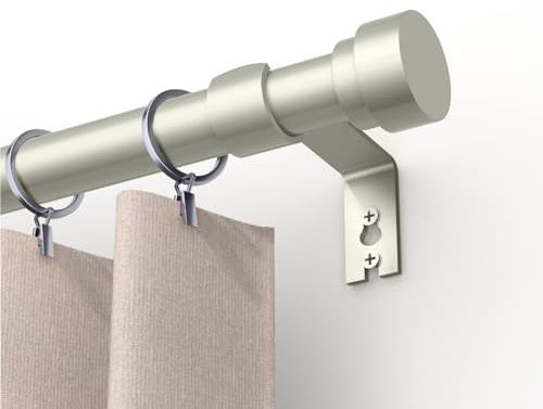 Ueuttiy Curtain Poles 40-190cm (16-75), Extendable Silver Curtain Pole for Eyelet Curtains, 26mm Diameter Metal Door Curtain Rod Includes Brackets and Fittings Set