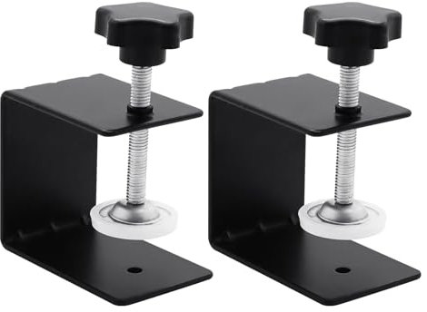 Aleker 2 Pcs C Clamps, Heavy Duty Metal C Clamp, Stainless Steel Drawer Desk Clamp, Universal Small Clamps for Woodworking Welding Mounting Fixed Repair