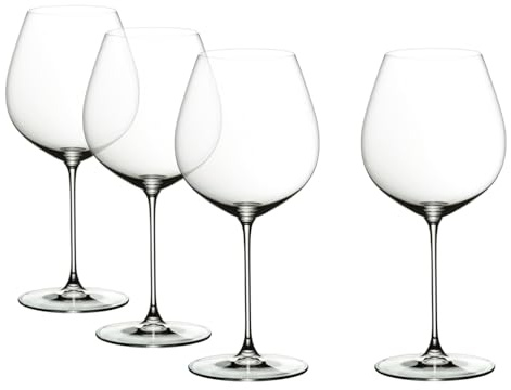 RIEDEL Veritas Old World Pinot Noir vinglas, 4-pack, klar kristall, premium maskintillverkad