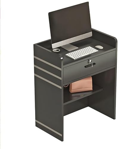 Moderner Empfangstresen mit Kabeldurchführung, abschließbaren Schubladen und Kassentheke für Einzelhandelsgeschäfte – Ideal für Salons, Kosmetik- und Bekleidungsgeschäfte, Home-Office – Comp