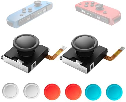 RunSnail for GuliKit 2Pcs TMR Joystick Ersatz für Joycon, Kein Drift, Hohe Präzision, Elektromagnetischer TMR-Joystick, Thumbstick-Kappen in 4 Farben, Kompatibel mit Switch/Switch OLED/Switch Lite