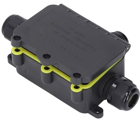 Outdoor Junction Box, 3 Way Junction Box PA66 Plastic Cover IP68 Rated for Outdoor Lighting Various LED Projects, Electrical Boxes