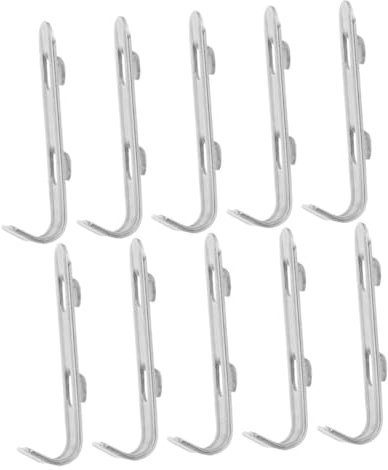 Uonlytech 10pcs Stainless Steel Fridge Shelf Clips Cooler Shelf Organizers Easy Install Supports