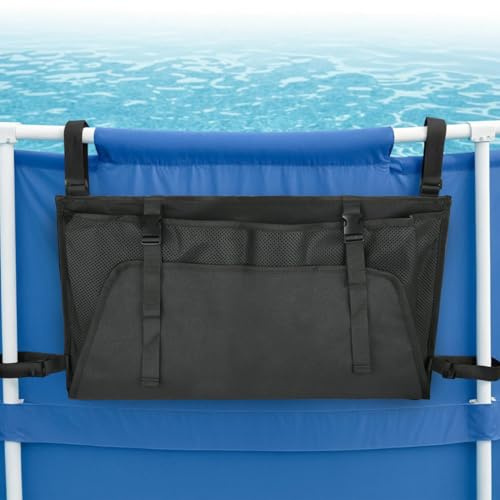 Fenayuu Pool Storage Bag, Removable Pool Storage Basket, Garden Pool Organiser Storage Box, Side Basket, Pool Accessories for Ground Pool and Bathroom