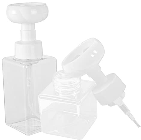 ELAYARD 2 Stück Seifenspender mit Blumenmuster Schaum Wiederbefüllbare Flasche 250/450ml Auslaufsicher für Bad und Waschbecken
