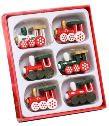 EPIGEIST Weihnachtlicher Holz Zug Anhänger Miniatur Weihnachtsbaum Schmücker Tischdeko Holzspielzeug Festliche Christbaumschmuck Für Zuhause