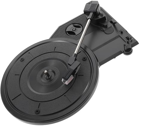 UKCOCO Tourne-disque Rétro avec Mouvement Phonographe Aiguilles de Rechange Haut-parleurs Intégrés pour Amateurs de Musique et