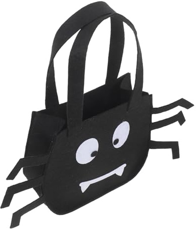 VICASKY Halloween Süßigkeitentasche aus Vliesstoff mit Spinnenmotiv Robust und Wiederverwendbar Leicht zu Reinigen Verstauen für Halloween Süßigkeiten und Partydekorationen
