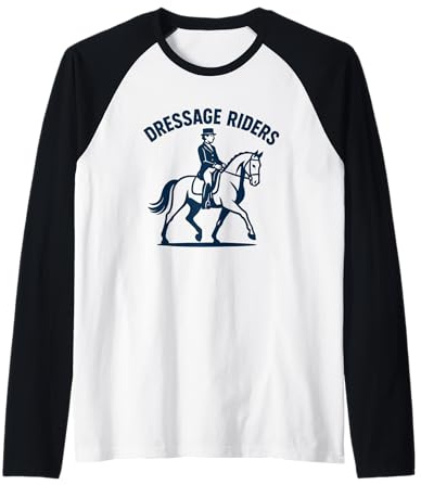 Horseback Dressage Rider Silhouette for Riders Raglan Baseball Tee