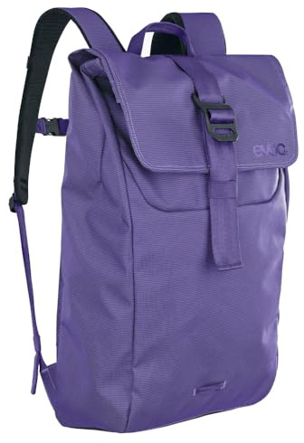 EVOC DUFFLE BACKPACK 16, pratico zaino da escursione giornaliera (zaino da escursione ideale con tasche laterali elastiche, zaino impermeabile, dimensioni: 12 x 31 x 48 cm, volume: 16 l), viola - nero