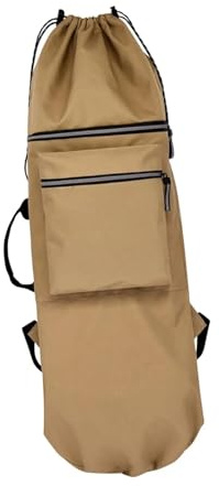 KHASCBNF Sac De Skateboard Etanche Sac à Dos Oxford for Skateboard avec poignée, Sac bandoulière, résistant l'eau, étui de Transport Portable for Longboard(Khaki)