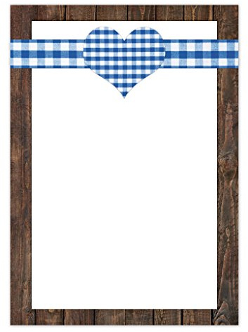 Logbuch-Verlag 50 Blatt Papier Briefpapier Motiv BAYERN HERZ DIN A 4 blau weiß kariert Speisekarte bayerische Deko Oktoberfest Druckerpapier