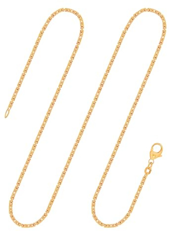 EDELIND Königskette Gold - Echtgold 585, Kette 1.8 mm mit Stempel | Halskette aus Deutschland | Herren Goldkette mit Karabinerverschluss, Länge 50 cm, Gewicht ca. 11.7 g.