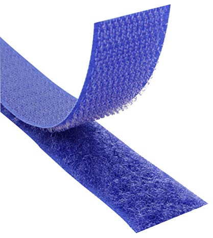 KLEBESHOP24 Kardborreband för sömnad – hake och ögla, utan lim/blå, 20 mm x 3 m