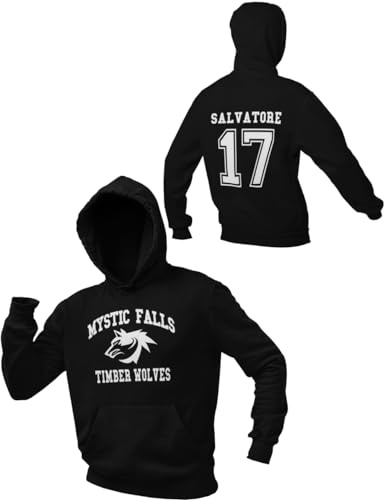 Graphic Impact Sweat à capuche inspiré des vampires mystiques drôles – Mystic Falls Salvatore 17 Sweat à capuche, Noir , L